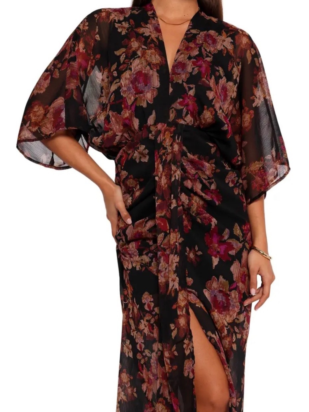 Vici Audrina floral Wrap Kimono Maxi Dress